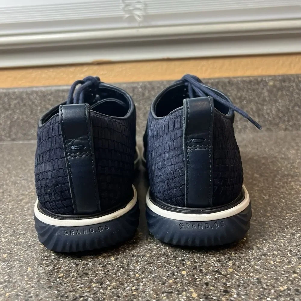 Cole Haan GrandEvolution Mens 8.5M Shoe Blue Woven Leather Casual Comfort Oxford